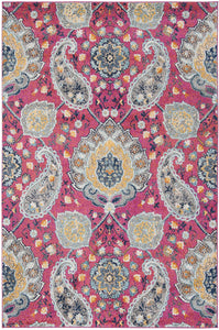 Floral Fuchsia/Gold Soft Area Rugs