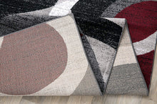 Red Gray Soft Circles Area Rug