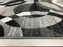 Gray Black White Circles Area Rug