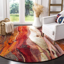 Modern Abstract Glacier Soft Area Rug, Red / Multi