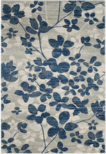 Vintage Floral Grey and Light Blue Soft Area Rug