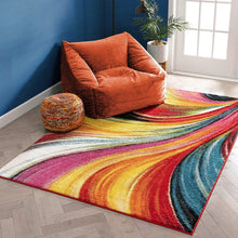 Modern Abstract Multi Bright Soft Area Rug
