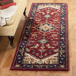 Oriental Heriz Medallion Red Wool Area Rug