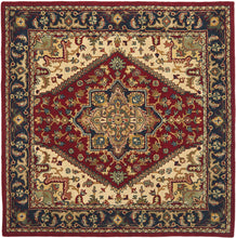 Oriental Heriz Medallion Red Wool Area Rug