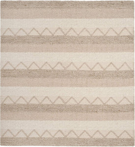 Natura Collection Handmade Moroccan Boho Tribal Wool & Viscose Area Rug Beige