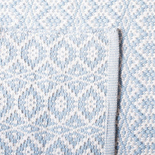 Handmade Cotton Rug, Ivory / Light Blue