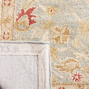 Handmade Traditional Oriental Premium Wool Area Rug, Grey Blue / Beige
