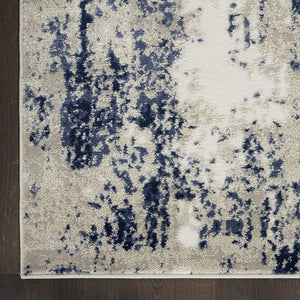 Cyrus Abstract Ivory/Navy Soft Area Rug