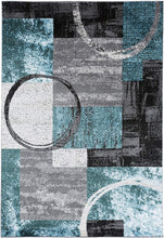 Contemporary Abstract Blue Gray Area Rugs