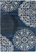 Contemporary Modern Floral Area Rug  Black