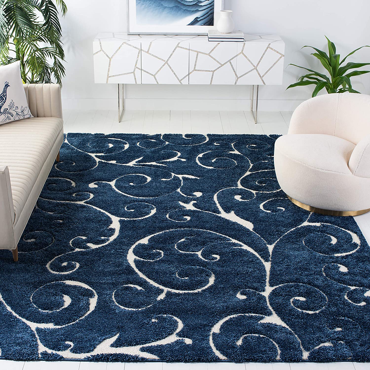 Premium Swirl Thick Plush Blue Area Shag Rug  Decoración de alcoba, Thing  1, Decoración de unas