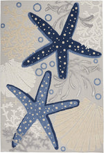 Coastal Starfish Blue/ Grey Soft Area Rug