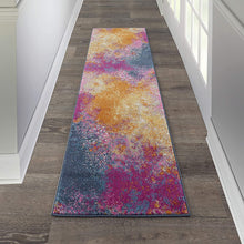 Modern Abstract Colorful Sunburst Area Rug