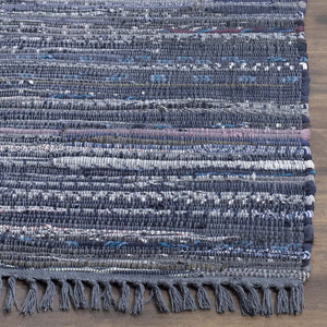 Hand Woven Ink and Multi Cotton Area Rug