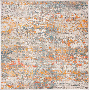 Modern Contemporary Abstract Area Rug, Grey/Blue