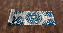 Floral Gray/Grey Turquoise Blue Area Rug
