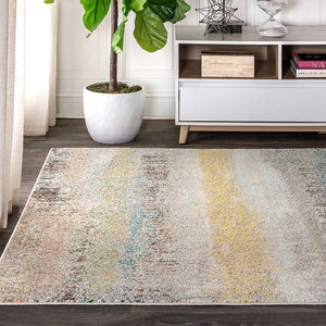 Contemporary Modern Abstract Vintage Cream/Yellow Rug