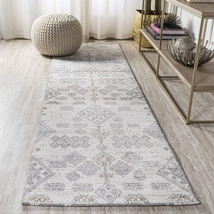 Bhalil Berber Diamond Geometric Beige/Gray Soft Area Rug