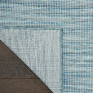 Flat-Weave Indoor/Outdoor Aqua 8' Runner Soft Area Rug