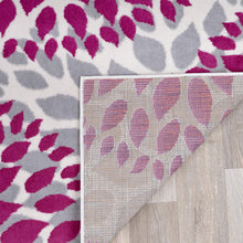 Floral Pink Gray Area Rugs