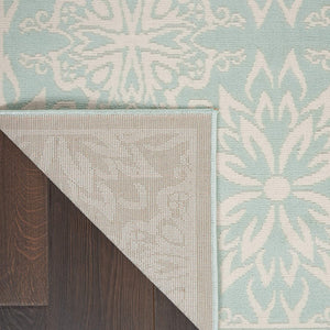 Transitional Floral Ivory/Green Area Rug