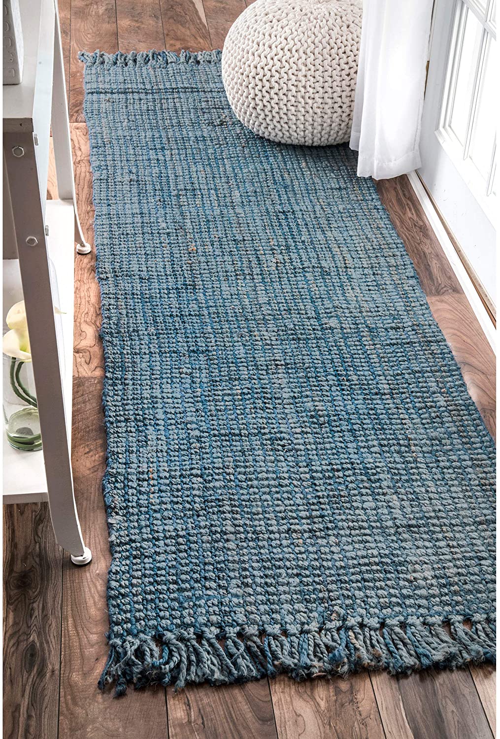 Blue deals jute rug