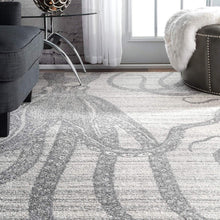 Octopus Pattern Silver Gray Soft Area Rugs