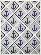 Loom Metro Collection Modern Nautical Geometric Anchor Gray Soft Area Rug