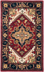 Oriental Heriz Medallion Red Wool Area Rug