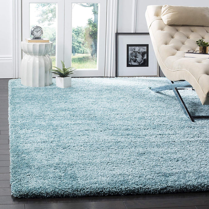 Aqua Blue Soft Plush Shag Area Rug