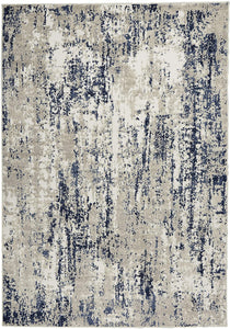 Cyrus Abstract Ivory/Navy Soft Area Rug
