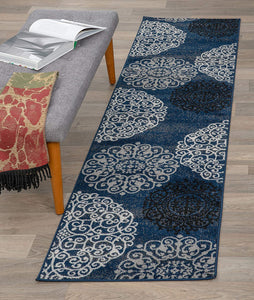 Contemporary Modern Floral Area Rug  Black