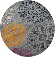 Contemporary Modern Floral Area Rug  Black