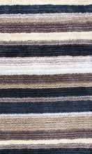 Premium Handmade Striped Blue Gray Plush Shag Area Rugs