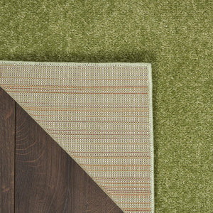Solid Contemporary Green Indoor/Outdoor Area Rug