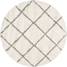 Diamond Trellis Ivory/Grey Soft Plush Area Rug 2-inch Thick
