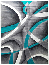 Abstract Swirls Turquoise Soft Area Rugs