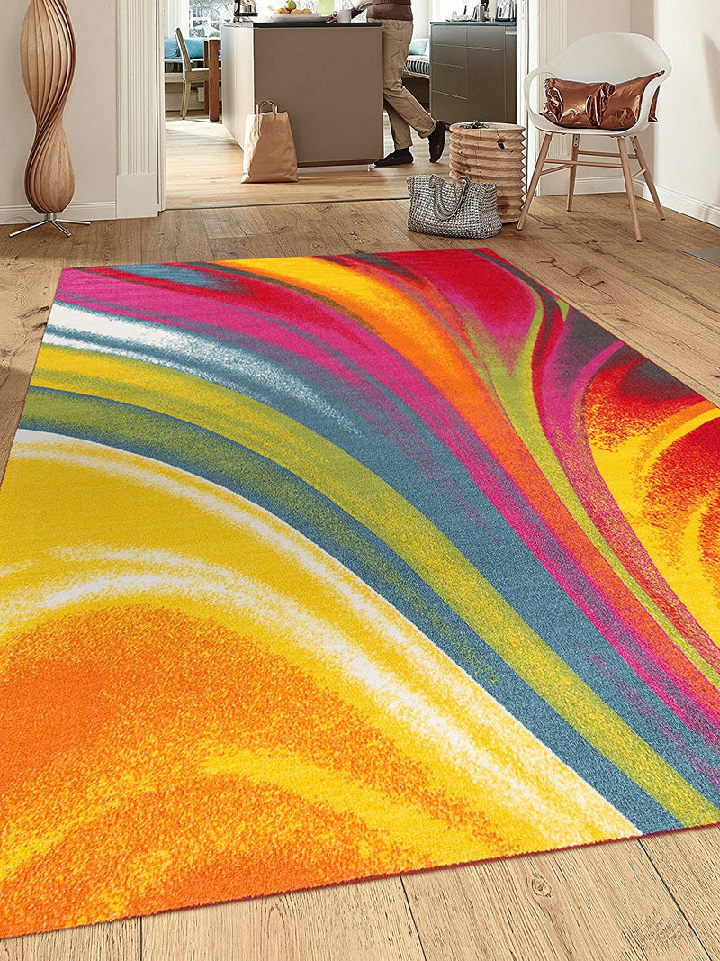 Washable Non-Slip Music Area Rug Multicolor Passion-3x4