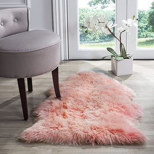 Sheep Skin Collection White  Handmade Rustic Glam Genuine Pelt Extra Thick Accent Soft Area Rug