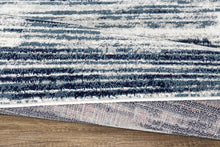 Stripes Design Ivory/Navy/Teal Area Rugs