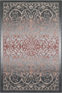 Maples Rugs Pelham Vintage Kitchen Rugs Non Skid Grey/Coral