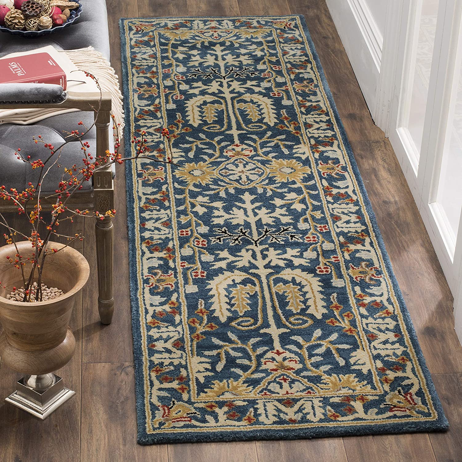 SAFAVIEH Antiquity Collection 2'6" x 5' Green Gold AT52K Handmade  Traditional Oriental Premium Wool Area Rug