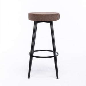 A&A Furniture,Metal Bar Stools, Round Kitchen Counter Stools, Bar Chairs, 28 Inch for Counter Pub Height Set of 2