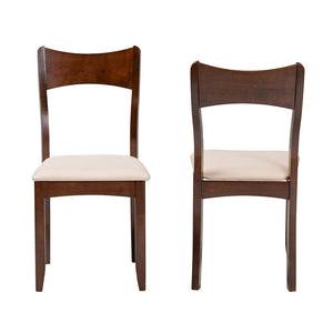 Adreana Mid-Century Modern Dark Brown Finished Wood 2-Piece Dining Chair Set