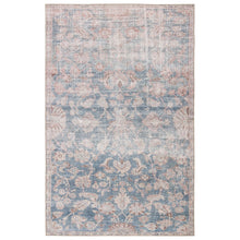 Carty Indoor/Outdoor Oriental Blue and Light Pink Soft Area Rug