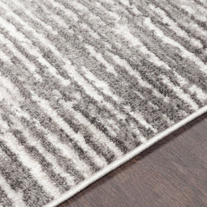 Contemporary Gray Stripes Area Rug