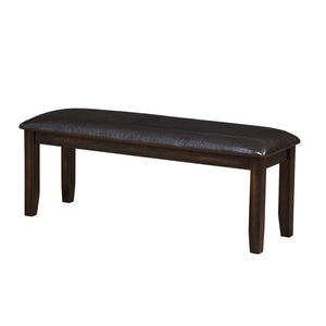 Alice Antique Espresso Wood and Faux Leather Dining Bench by Greyson Living