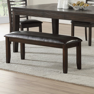 Alice Antique Espresso Wood and Faux Leather Dining Bench by Greyson Living