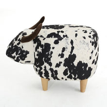 Cow Shape Velvet Ottoman