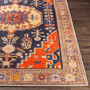 Bold Medallion Printed Machine Washable Area Soft Rug